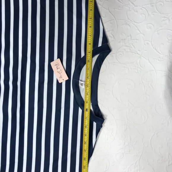 Pink Daisy Plus Size, NWT,  Long Sleeve White & Navy Stripped Shirt - Picture 6 of 8